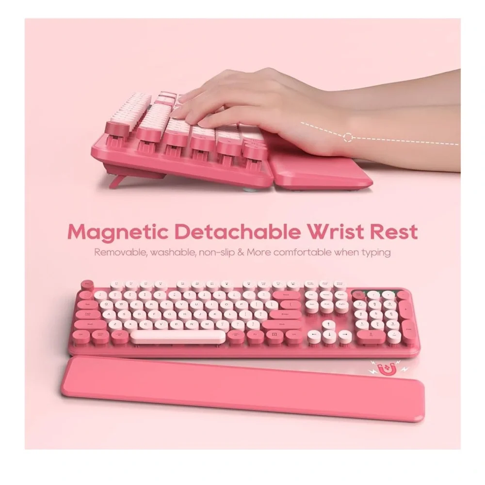 Pink Wireless Keyboard and Mouse Set